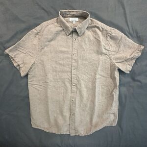 Banana Republic Shirt Mens L Slim Fit Linen Cotton Blend Button Front Beach